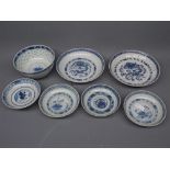 20th century Chinese blue and white mixed lot of assorted dishes, tea bowl etc