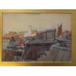 Charles Harmony Harrison, signed and dated 1890, watercolour, Inscribed "Gorleston", 8 x 10 1/2 ins