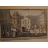 19th century engraving, "La Place St Michel Vers Le Palais Imp & Royal", 9 x 14 1/2 ins; together