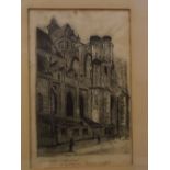 Walter Edwin Law, signed in pencil to margin, group of five black and white etchings, "The Houses of