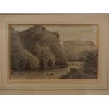 Attributed to William Henry Brooke, pen, ink and watercolour, inscribed "Matlock towards