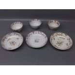 Three Chinese export decoration tea bowls with floral decoration (A/F) (3)