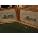 P D Collyer, signed, group of five watercolours, drawings etc, various subjects including landscapes