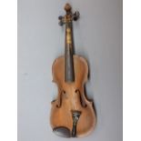 Mahogany cased violin (A/F)