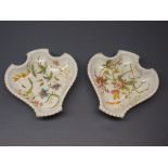 Pair of Derby "Harrow" pattern dishes