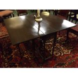 Georgian mahogany small drop leaf spider leg table with single drawer to end with brass droplet