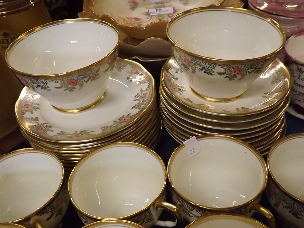 Quantity of Salisbury part tea wares, with gilded and floral rimmed decoration, comprising ten - Image 3 of 3