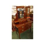Edwardian mahogany mirror back dressing chest, fitted with single drawer with open shelf, base