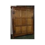 18th century continental oak single panel door cupboard with shelved interior, decorative cast