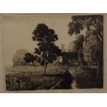 Alfred R Blundell, signed in pencil to margin, black and white etching, "The Old Watermill,