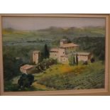 Alan Barlow, signed and dated '89, watercolour, "Farm near Montalcino, Tuscany", 7 x 9 1/2 ins