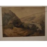 Early 19th century English school, watercolour, Lakeland scene, 11 x 16ins