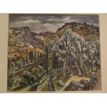 *Sir Daniel Lascelles, Mountain landscape, watercolour, 18 x 21ins