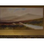 Alfred Grahame, signed pair of gouache, Moorland scenes, 7 x 14ins (2)