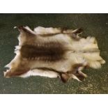 Reindeer skin rug, length 54ins