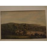 19th century English school, watercolour, River landscape, 7 x 11ins