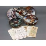 Sixteen assorted The Hamilton Collection Mystic Warriors collection plates and certificates, with