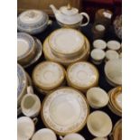 Quantity of Royal Doulton Belmont tea wares with gilded borders on a white ground, comprising
