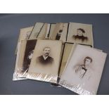 Box containing 38 various American cabinet cards and 19 English examples (qty)