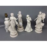 Three Wedgwood figurines from The Dancing Hours collection, together with a Royal Worcester First