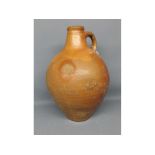Large stoneware glazed bellarmine jar, 16ins high