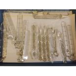 Tray of assorted crystal glass prism drops (qty)