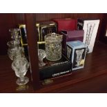 Selection of The Masters Miniatures cut clear glasses, one box Cristal D'Arques miniature rose