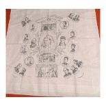 Queen Victoria Golden Jubilee Commemorative Cotton Panel, decorated with pictures of Her Majesty and