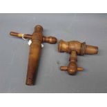 Vintage treen beer tap together with one other (2)