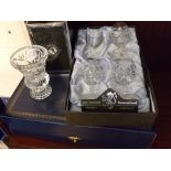 Two boxed Edinburgh Crystal glasses, plus one box Thos Webb crystal glasses