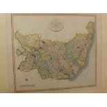 John Cary, engraved new map of Suffolk, 1818, 18 x 22ins