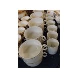Set of Thomas Germany tea wares with white ground and gold rim, comprising 8 two-handled cups and