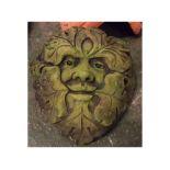 Composition Green Man mask, 9ins x 10ins