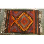 Brightly coloured Kelim rug, 2ft 6ins x 3ft 7ins