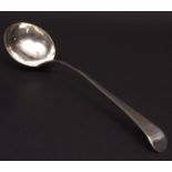 George III Old English pattern bottom struck soup ladle, initialled, length 15ins, weight approx