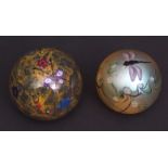 Two 20th century paper weights, comprising a Selkirk yellow ground and floral detail, and a