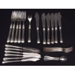 Late 19th/early 20th century former Austro-Hungarian Empire part flatware service, comprising six