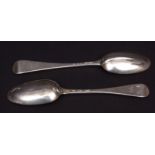 Mixed Lot: George I Hanoverian pattern table spoon with double drop bowl, scratch initials verso ES,