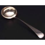George III Old English pattern soup ladle with oval bowl, length 13ins, weight approx 214gms,