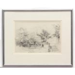 DAVID COX (1783-1859, BRITISH) River landscape, North Wales charcoal and pencil drawing 7 x 10 ins