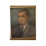 M Forestier-Walker, signed pastel, Head and shoulders portrait of a man wearing suit and tie, 25 x