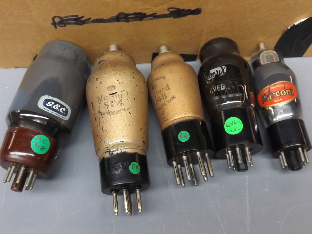 Box containing 41 vintage radio valves - Image 2 of 2