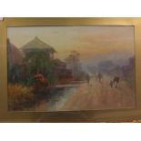 Yokouchi, signed pair of watercolours, Japanese landscapes, 12 1/2 x 19ins