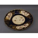Chelsea gold anchor period circular plate, painted in colours with panels of game birds and