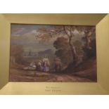 Attributed to Thomas Hearne, watercolour, "The Gleaners", 5 x 7ins