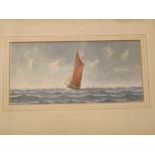 Anthony Osler, signed watercolour, Sailing boat at sea, 5 x 10ins