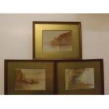 K E Cavendish, signed group of three watercolours, Indian scenes, assorted sizes (3)