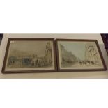 After S D Swarbreck, pair of coloured lithographs, "The Regent's Bridge, Waterloo Place,