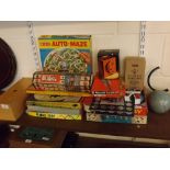 Quantity of vintage children's toys to include Merit boxed Auto-Maze, Dinky Toys number 754 pavement