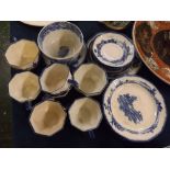 Group containing mixed Royal Doulton Norfolk pattern part tea wares comprising cups, saucers, side